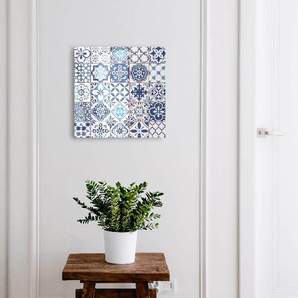 Armario para llaves con diseño de azulejos azules