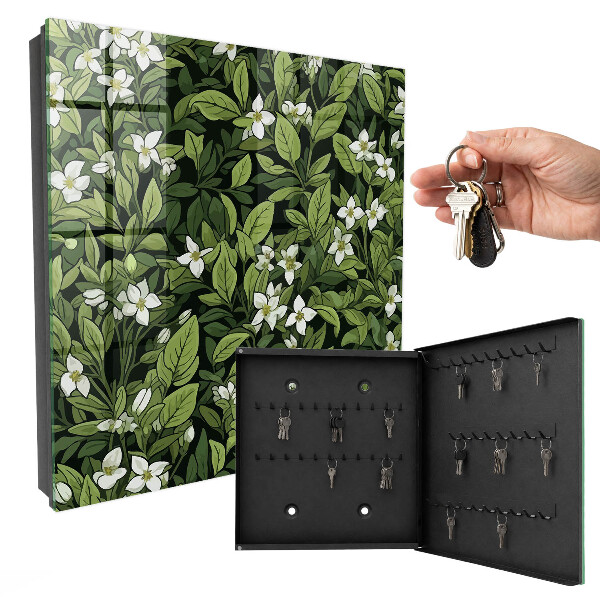 Caja para llaves con diseño de motivo vegetal