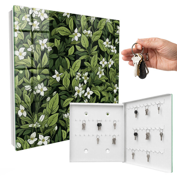 Caja para llaves con diseño de motivo vegetal