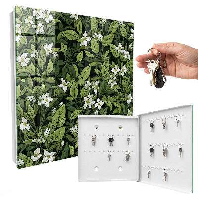 Caja para llaves con diseño de motivo vegetal