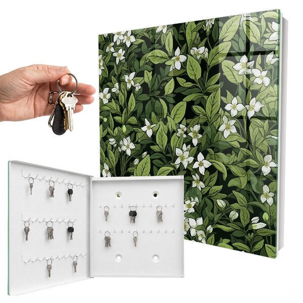 Caja para llaves con diseño de motivo vegetal