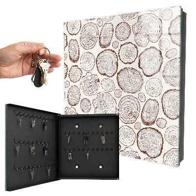 Armario para llaves de madera con diseño de anillos