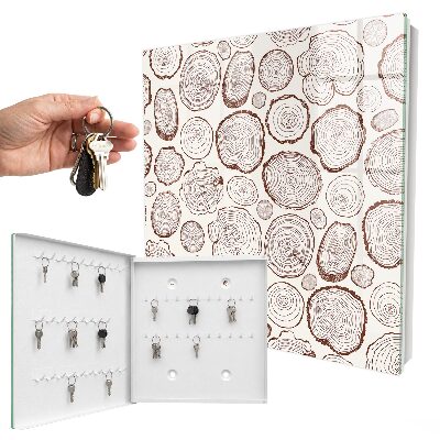Armario para llaves de madera con diseño de anillos