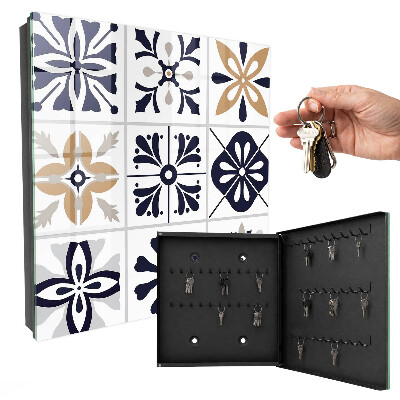 Caja para llaves con diseño de patrones geométricos