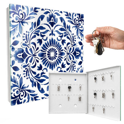 Caja para llaves con diseño de adorno floral