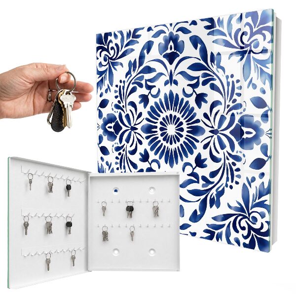 Caja para llaves con diseño de adorno floral