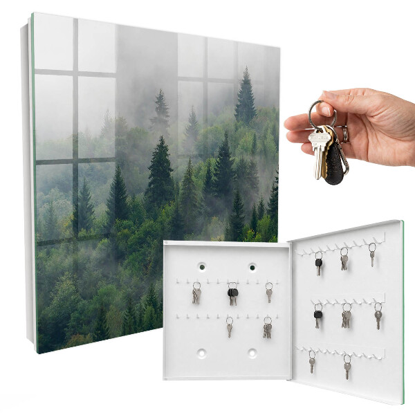 Caja para llaves diseño de bosque brumoso