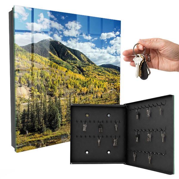 Caja para llaves diseño de paisaje otoñal