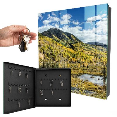 Caja para llaves diseño de paisaje otoñal