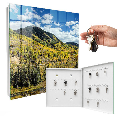 Caja para llaves diseño de paisaje otoñal