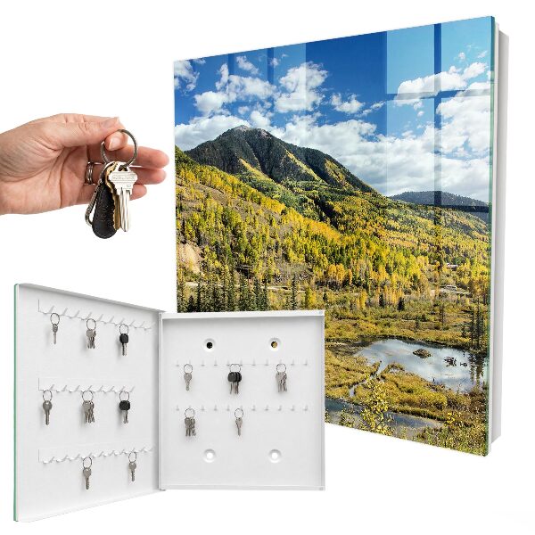 Caja para llaves diseño de paisaje otoñal