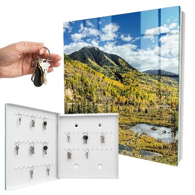 Caja para llaves diseño de paisaje otoñal