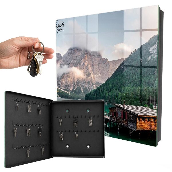 Caja para llaves con diseño de montañas