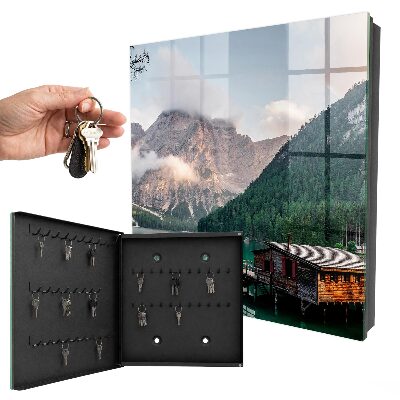 Caja para llaves con diseño de montañas