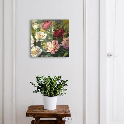 Armario para colgar llaves con diseño de flores coloridas
