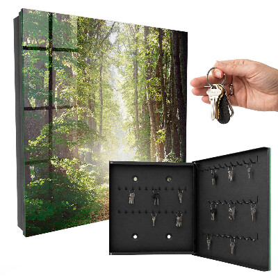 Caja para llaves con diseño de paisaje forestal
