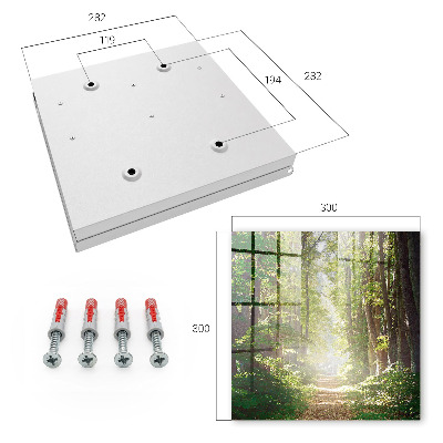 Caja para llaves con diseño de paisaje forestal