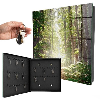Caja para llaves con diseño de paisaje forestal