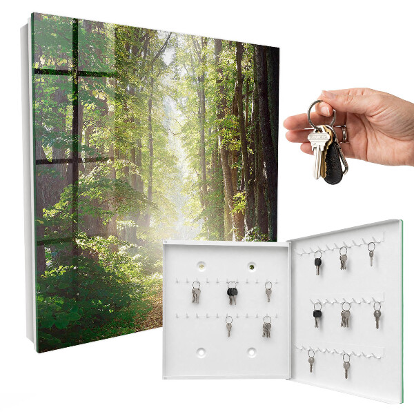 Caja para llaves con diseño de paisaje forestal