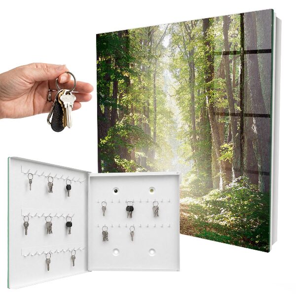 Caja para llaves con diseño de paisaje forestal