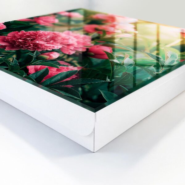 Armario para colgar llaves con diseño de peonías rosas