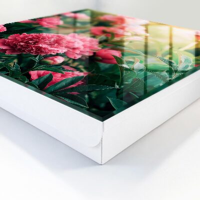 Armario para colgar llaves con diseño de peonías rosas