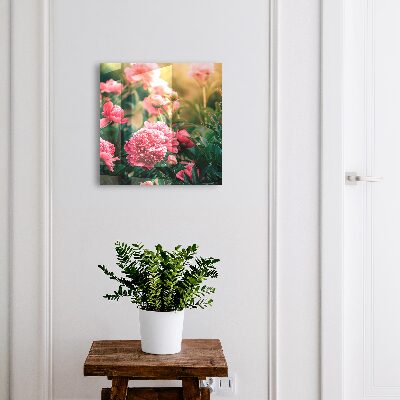 Armario para colgar llaves con diseño de peonías rosas