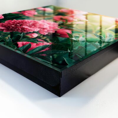 Armario para colgar llaves con diseño de peonías rosas