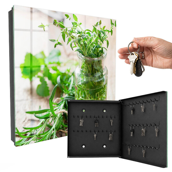 Caja para llaves diseño de hierbas verdes