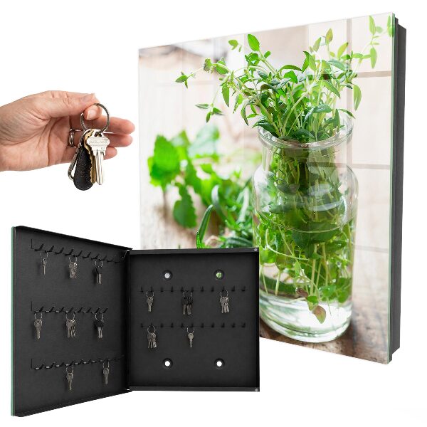 Caja para llaves diseño de hierbas verdes