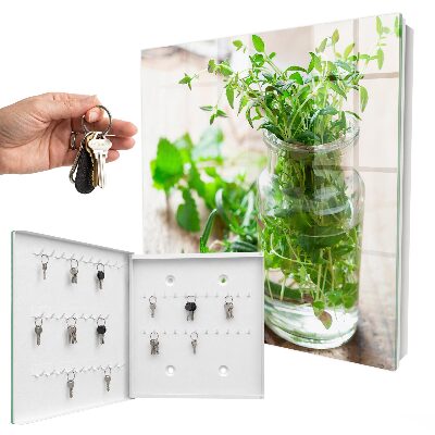 Caja para llaves diseño de hierbas verdes