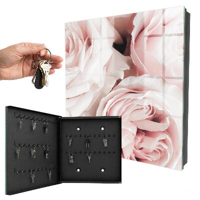 Caja para llaves de diseño con flores color pastel