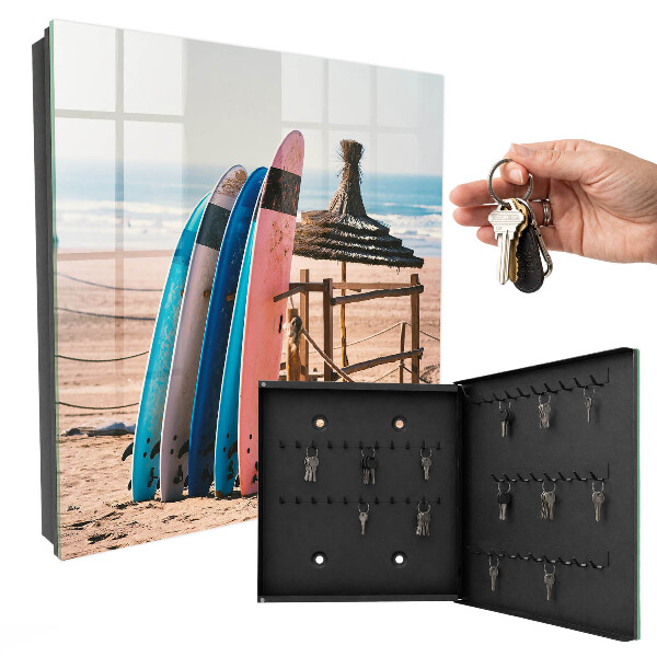 Armario para llaves con diseño de tabla de surf de playa
