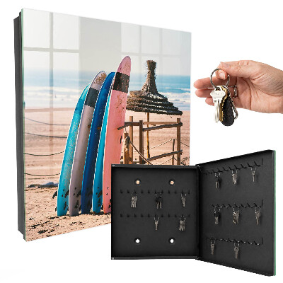 Armario para llaves con diseño de tabla de surf de playa