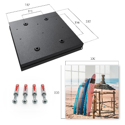 Armario para llaves con diseño de tabla de surf de playa