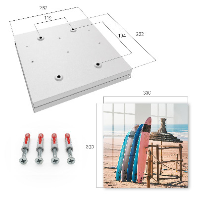 Armario para llaves con diseño de tabla de surf de playa