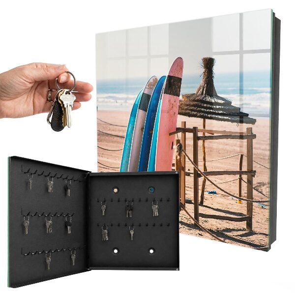 Armario para llaves con diseño de tabla de surf de playa