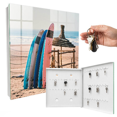 Armario para llaves con diseño de tabla de surf de playa