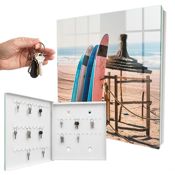 Armario para llaves con diseño de tabla de surf de playa