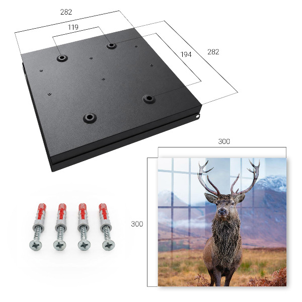Caja para llaves con diseño de ciervos en las montañas