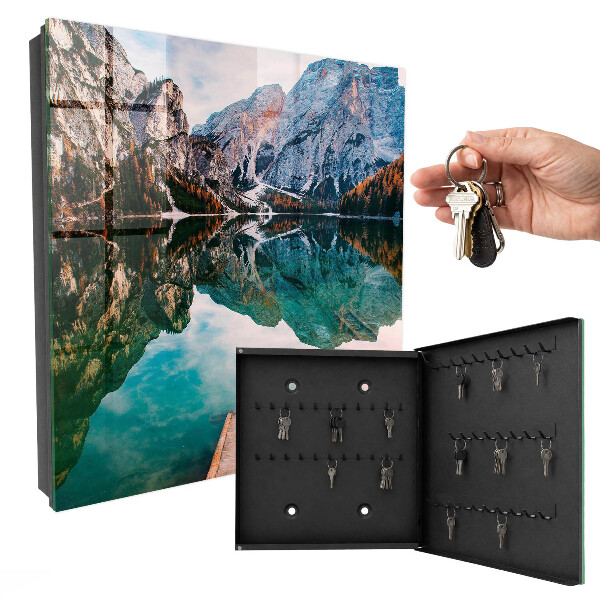 Caja para llaves con diseño de paisaje de montaña