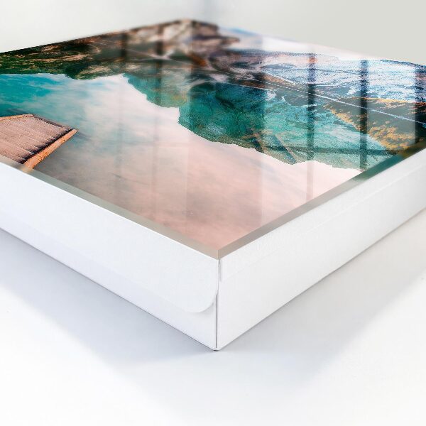 Caja para llaves con diseño de paisaje de montaña