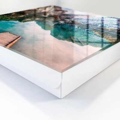 Caja para llaves con diseño de paisaje de montaña