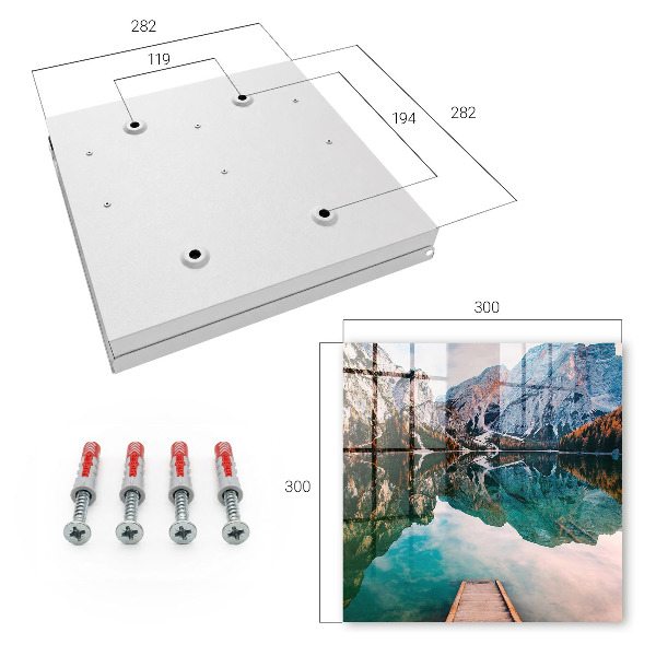 Caja para llaves con diseño de paisaje de montaña