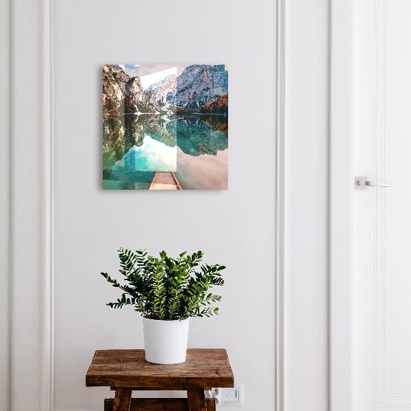 Caja para llaves con diseño de paisaje de montaña
