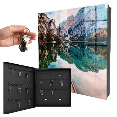 Caja para llaves con diseño de paisaje de montaña