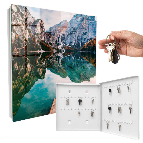 Caja para llaves con diseño de paisaje de montaña