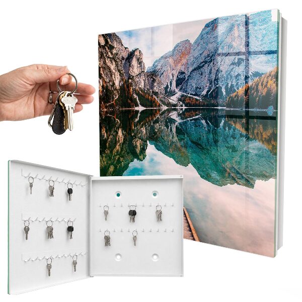 Caja para llaves con diseño de paisaje de montaña