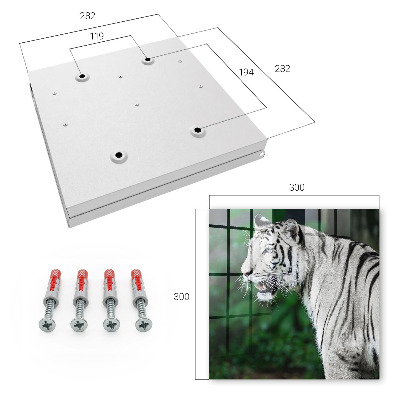 Caja para llaves con diseño de tigre blanco