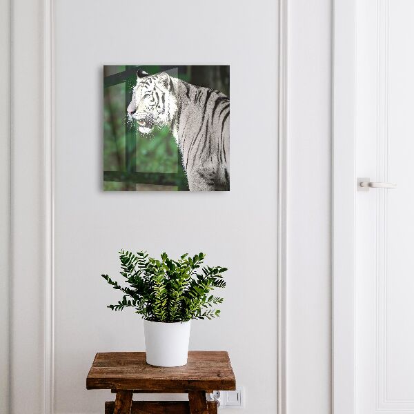 Caja para llaves con diseño de tigre blanco
